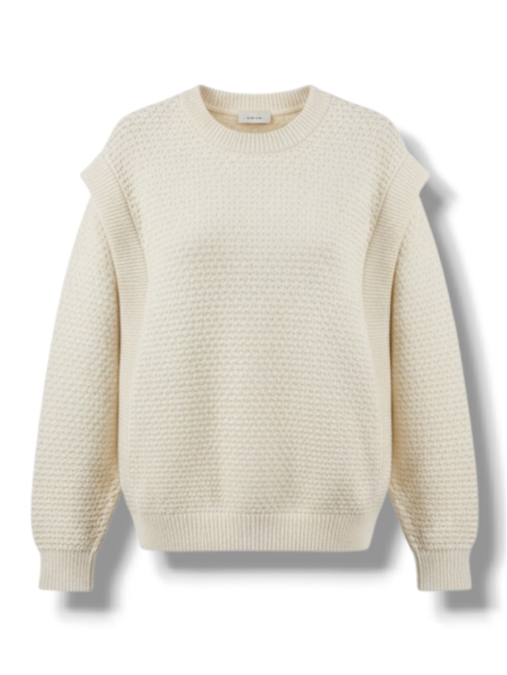 Varley Crew Neck Knit Sweater in Ivory Size S